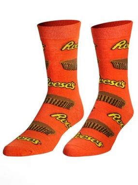 Crazy socks Orange Crew Socks by Crazy Socks - Men's 6-12